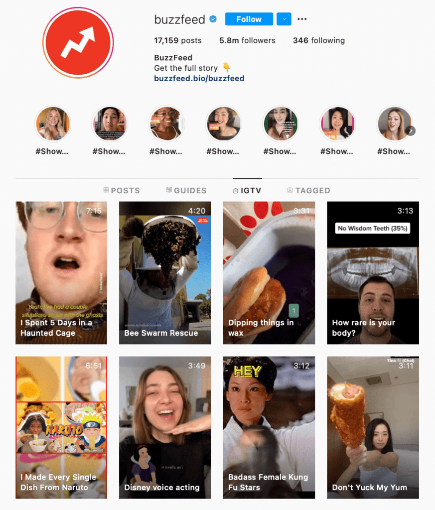 IGTV channels