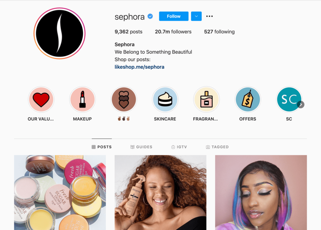 instagram brand sephora