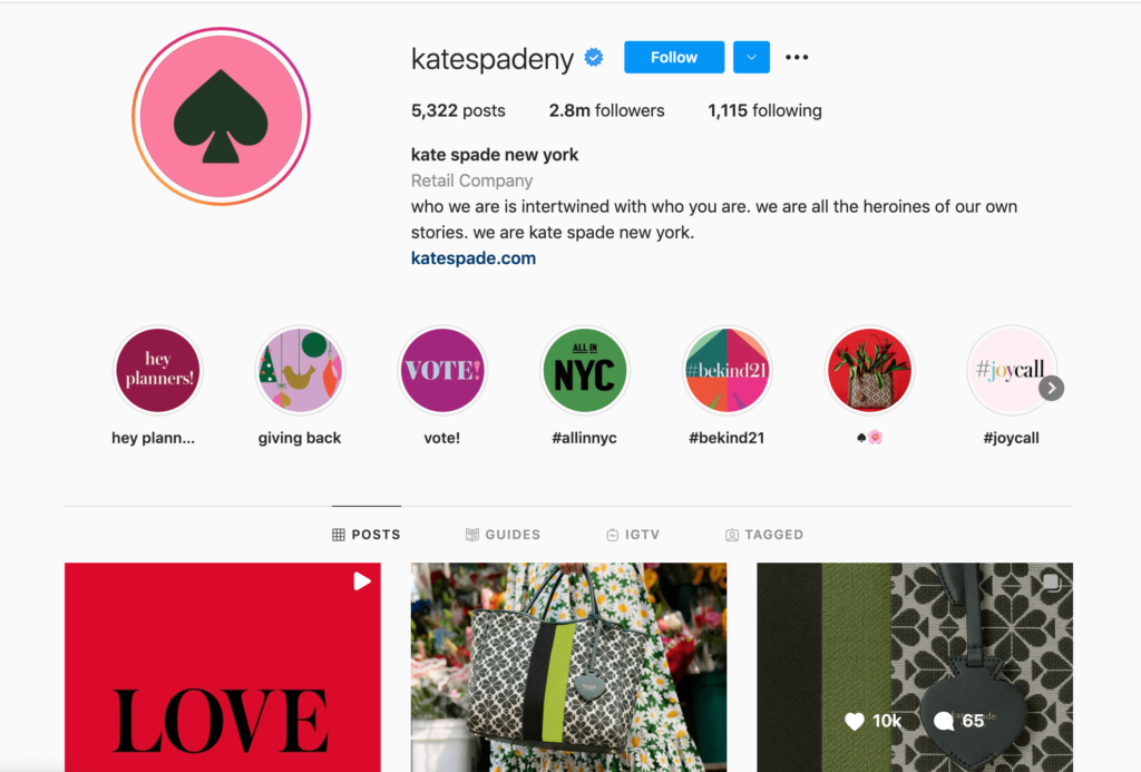 instagram brand katespadeny
