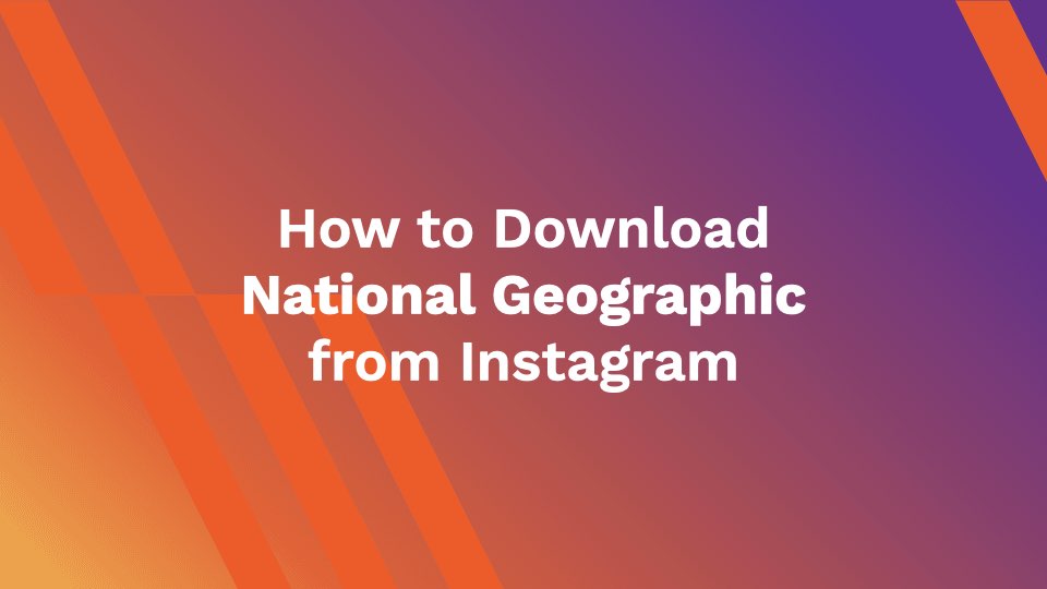 How to Download National Geographic from Instagram?