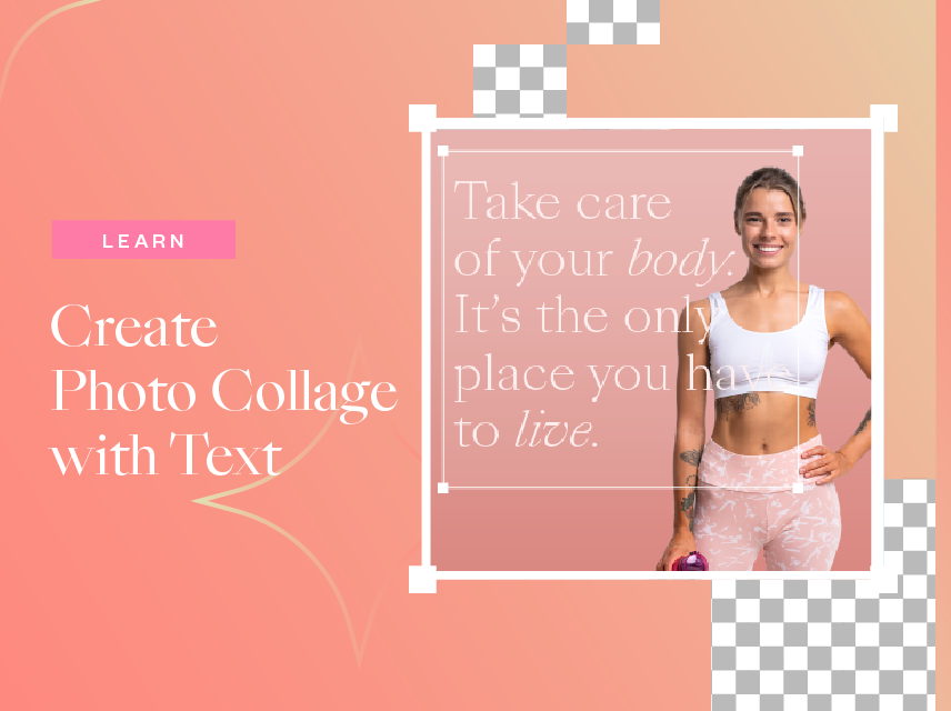 create photo collage with text