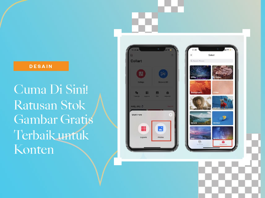 Cuma Disini ratusan stok gambar gratis terbaik untuk konten Collart Editor