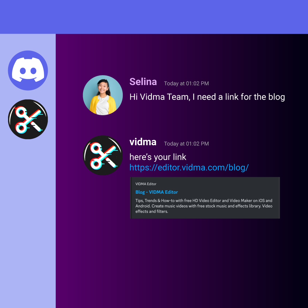 Direct interaction with Vidma
